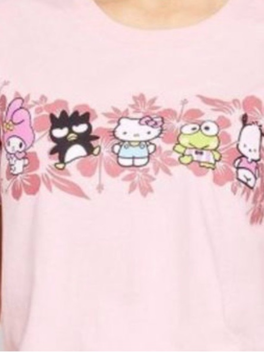 Sanrio Characters Pink Floral Crop Top